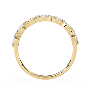 Bague minimaliste en or 18 carats avec diamant marquise naturel, demi-alliance, style simple, bijou empilable, alliance de mariage, bague de fiançailles - Product Image 4
