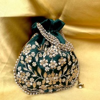 Set Tas Tangan & Dompet Gaya Modern dari Kain Kanvas Sutra Katun Berkualitas Tinggi, Ramah Lingkungan, Dapat Dikustomisasi, Bordir Lily Valley, Buatan Tangan