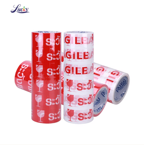 Cinta adhesiva de goma de un solo lado de alta calidad, cinta de advertencia impermeable impresa en rojo y blanco para sellado de cartón, 2 pulgadas * 45 yardas - Product Image 3