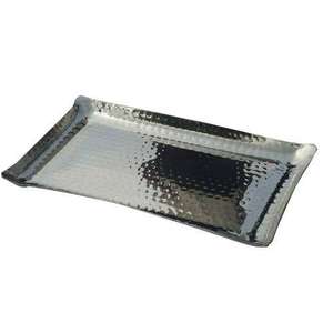 Vente chaude Écologique Rectangulaire Plat De Service Plateau Martelé Argent avec Or Métal Poignées Assiette Décorative Plateau pour La Maison - Product Image 4