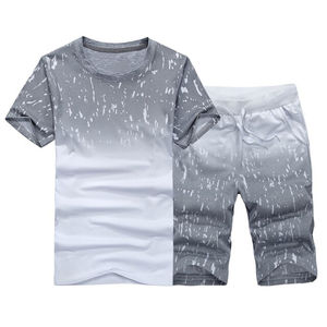 Conjunto de chándales de verano unisex de la mejor calidad, las últimas camisetas lisas con pantalones cortos, conjunto de manga corta de dos piezas para hombres y mujeres de talla grande - Product Image 4