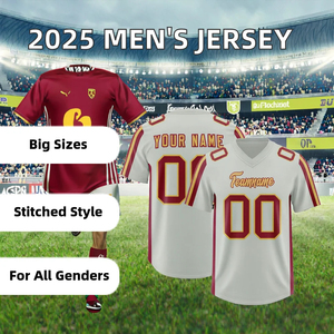 Maillot de football américain unisexe personnalisé, col en V, manches courtes, impression sublimée, respirant, évacuation de l'humidité, nom et numéro de l'équipe 00 - Product Image 3