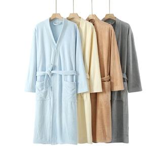 Alta calidad 100% algodón verano primavera baño Hotel bata de dormir colores brillantes buena calidad transpirable Albornoz Waffle bata larga - Product Image 6