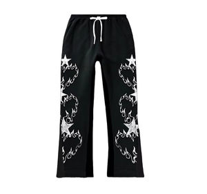 Ensemble survêtement d'hiver personnalisé imprimé en deux pièces |   Sweat-shirt et pantalon de jogging surdimensionnés |   Vêtements de rue écologiques coupe-vent avec motif flamme | - Product Image 5