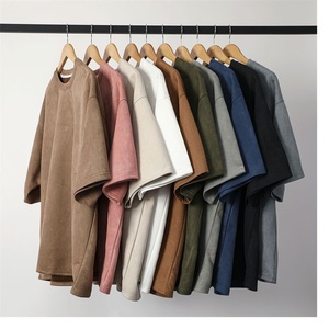 T-shirt oversize pour hommes en pur coton délavé avec épaules tombantes Streetwear T-shirt blanc pour hommes à la mode imprimé ample - Product Image 6