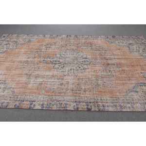 Alfombra Turca Vintage de Lana Naranja, 5.7x9.6 pies (174x292 cm) - Product Image 3