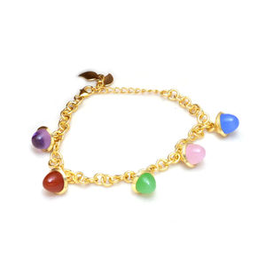Best Quality Handmade 925 Sterling Silver Multi-Stone Charm Bracelet for Women Fashion Jewelry with Gold Plating for Parties - Product Image 1