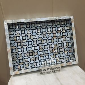 Bandeja de madera de tamaño personalizado con elegante incrustación de hueso para el hogar o restaurante comedor y servicio de comida - Product Image 5