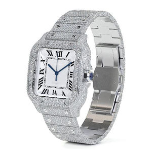 Montre en acier inoxydable avec mouvement à quartz et moissanite de couleur D VVS, accents de moissanite brillants, cadran en verre - Personnalisée pour Legacy - Product Image 2