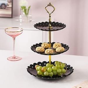 ชั้นวางช็อคโกแลตสามชั้นรูปทรงกลมพร้อมแท่นวางช็อคโกแลตเคลือบสำหรับเสิร์ฟช็อกโกแลตและของหวาน - Product Image 5