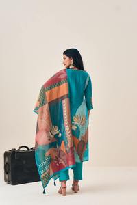 Nouveau 2024 dernière tenue à feuilles persistantes meilleur pantalon Kurti en soie de tissu de Viscose pure et Dupatta avec travail à la main lourd femme exportateur de mode - Product Image 3