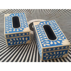 Caja de pañuelos con incrustaciones de hueso, cajas negras florales, caja de pañuelos de aspecto más nuevo, servilletero, soporte de pañuelos con incrustaciones de hueso, venta al por mayor personalizada - Product Image 4