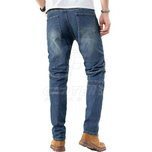 Algodón hecho Slim Fit Moto Jeans Pantalones Protección Desgaste En stock Hombres Moto Jeans Pantalones - Product Image 5