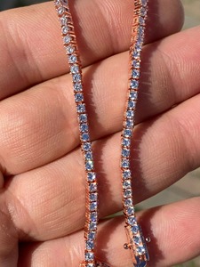 Brazalete de Tenis Moderno y Elegante con Diamantes de Moissanita Redondos, Chapado en Oro Rosa sobre Plata 925, Joyería Fina de Lujo - Product Image 5