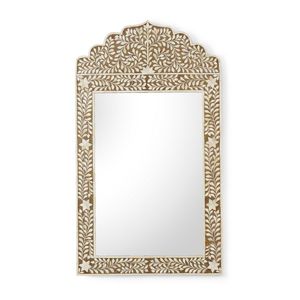 Miroir rond de luxe artistique en incrustation d'os, fait main en Inde, design Art Déco écologique pour mur - Product Image 5