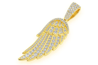 Colgante de Alas de Ángel de Alta Calidad con Diamantes Reales, Oro Amarillo de 14K, 2.65 CTW, Certificado GIA, Joyería Personalizada al por Mayor, Amuleto Brillante