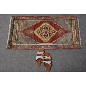 Alfombra clásica de lana rojo Beige 1,7X3,3 pies estilo Kilim área grande alfombras rectangulares turcas respaldo de látex para pasillo 10mm de espesor - Product Image 5