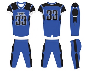 ชุดยูนิฟอร์มอเมริกันฟุตบอลแบบสั่งทำพิเศษ พิมพ์ลายแบบระเหิด น้ำหนักเบา ระบายอากาศได้ดี ไซส์ใหญ่ แขนสั้น ดีไซน์ OEM ยอดนิยม - Product Image 2