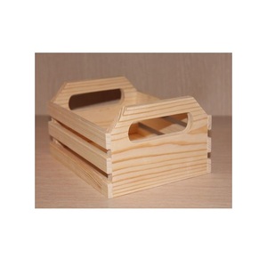 cheap wooden crates wholesale Storage Crates with Handles for home farmhouse decoration and use