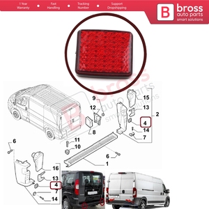 Reflector de Parachoques Trasero BSP1118 1 Pieza 1348401080 para Doblo Ducato Boxer Jumper Relay - Product Image 5