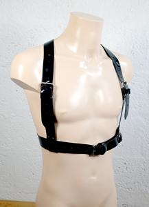 Arnés de pecho negro Pvc pequeño Y espalda cuerpo accesorios padrinos de boda regalos hechos a mano cuero genuino hombres 2017 - Product Image 2