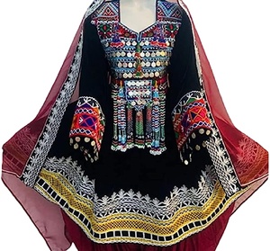 Vestido kuchi vintage étnico tribal, vestido Kuchi tradicional de fiesta Kuchi afgano/Pakistán multicolor vestido Kochi 3025 - Product Image 1