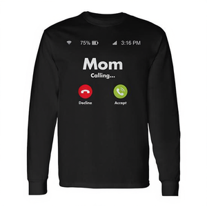 Camiseta de manga larga con diseño de mamá llamando por teléfono para regalo humorístico - Product Image 2