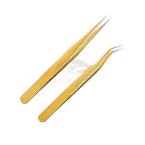 Wholesale Custom Multi Color <b>Eyelash</b> <b>Tweezers</b> Customized Stainless Steel Anti-Static Gold <b>Eyelash</b> <b>Tweezers</b> - Product Image 5