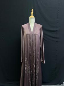 Abaya Vintage Estilo Dubái Más Vendida para Mujer, Tradicional Islámica, Manga Larga, Dobladillo Acampanado, Largo MAXI, Poliéster Ligero - Product Image 3
