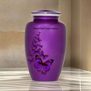Mariposas lacadas moradas, urna de cremación para adultos de estilo americano, precio al por mayor para cenizas de entierro decorativas, urna, suministros funerarios - Product Image 5