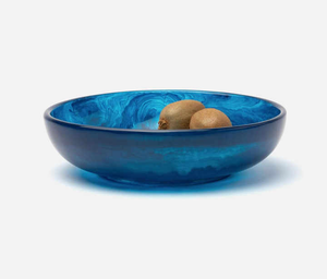 Tazón de Ensalada de Resina Ecológica Hecho a Mano con Efecto Mármol y Patrón de Remolino Acuático, Forma Redonda para Uso en el Hogar, Hoteles y Fiestas - Product Image 2