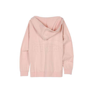 Sudadera con capucha extragrande de pana de algodón 100% para mujer con parche bordado, ropa de calle con cremallera y logotipo personalizado para invierno, patrón sólido - Product Image 2