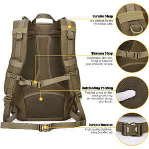 Sac à dos tactique léger et durable avec options de marque personnalisées Tissu résistant à l'eau et poches de rangement sécurisées - Product Image 5