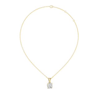 Exportador Indio de 1ct Redondo Lab Grown Diamond Pendant en 14K Gold Ideal para Regalos a Precio de Fábrica (con o sin cadena) - Product Image 3