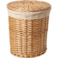 Panier à linge multifonctionnel en rotin naturel tressé à la main, écologique, avec couvercle, pour le rangement des vêtements, des jouets, organisation de la maison