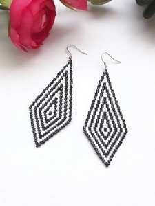 Pendientes bohemios con cuentas y diseño de turquesa, flecos en cascada, regalo de joyería único - Product Image 4