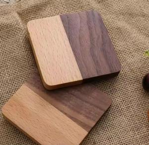 Ensemble de sous-verres carrés en bois classiques et luxueux pour café, thé et boissons, sous-verres en bois faits à la main, résistants à la chaleur, décoration de table - Product Image 4