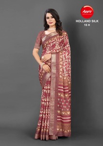 Premium Handloom Holland Silk Sarees Tissu Couleur assortie pour rideaux élégants et designers Holland Silk Saree Luxurious Sarees - Product Image 6