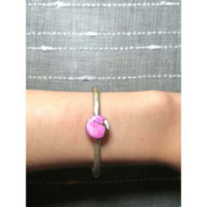Navajo Handmade Cotton Candy Dahlia & Sterling <b>Silver</b> Fashion <b>Cuff</b> <b>Bracelet</b> - Product Image 5