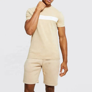 Ensembles de vêtements d'extérieur Ventes tricotées Ensembles courts pour hommes 100% coton Tenues 2 pièces Survêtements d'été à la mode Ensembles de t-shirts décontractés pour hommes - Product Image 5