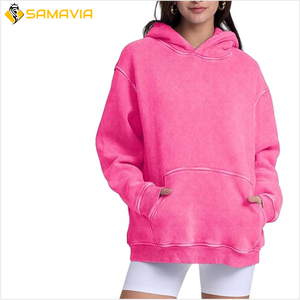 Sweat à capuche élégant surdimensionné délavé à l'acide pour hommes et femmes 100% coton vêtements de mode urbains avec pantalons de survêtement pour l'hiver - Product Image 6