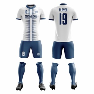 Kit de fútbol de poliéster transpirable de secado rápido de alta calidad, uniforme de equipo sublimado personalizado, incluidas camisetas de fútbol, venta al por mayor - Product Image 1