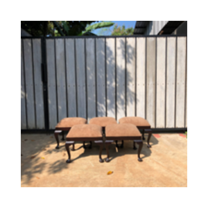 Taburete y Otomana Portátiles Modernos, Ligeros y Duraderos de Madera de Caoba Maciza con Tapicería de Tela para Sala de Estar - Product Image 4