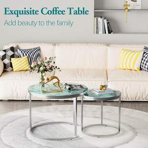 Table basse en métal avec base durable parfaite pour la décoration de meubles de bureau à domicile et de boutique - Product Image 3