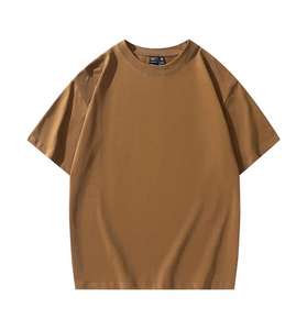 Logo personalizzato 200GSM peso massimo in 100% in <span class=keywords><strong>microfibra</strong></span> cotone <span class=keywords><strong>dolcevita</strong></span> da uomo ampia vestibilità oversize t-shirt con motivo ricamato - Product Image 3