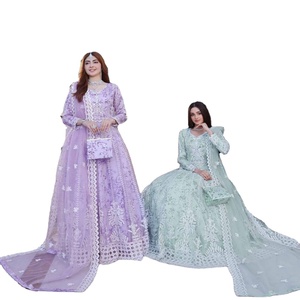 Vestidos de fiesta pesados para mujer con trajes de vestido bordados Trajes Punjabi de 3 piezas de Motis Fashion Vol ZAREEN Long Maxi Frock - Product Image 1