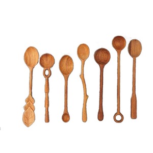Couverts en acier inoxydable utilisés dans les ustensiles de cuisine Tabletop Cafe Home Argent Couleur Plaqué Couverts En Bois Designer Poignée Ensemble De 3 - Product Image 3