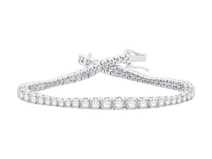 Cascading <b>Round</b> Cut Diamond Center Graduated Bracelet 5.00 Ct F-G VS Lab Grown Diamond In Platinum Wedding Anniversary Gift - Product Image 3