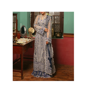 Traje de fiesta de boda para mujer de alta calidad, exclusivo diseñador indio, bordado paquistaní, encaje, lentejuelas, botón, tarifa al por mayor - Product Image 1
