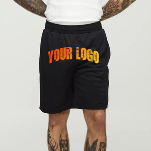 กางเกงขาสั้นผู้ชายผ้าโพลีเอสเตอร์100% โลโก้ออกแบบได้ตามต้องการกางเกงขาสั้นผู้ชายสีดำทึบทรงโอเวอร์ไซส์ - Product Image 6